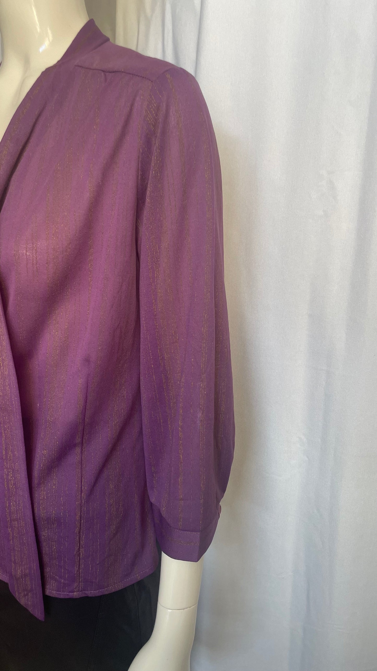 Chemise à col lavallière, Vintage, taille M