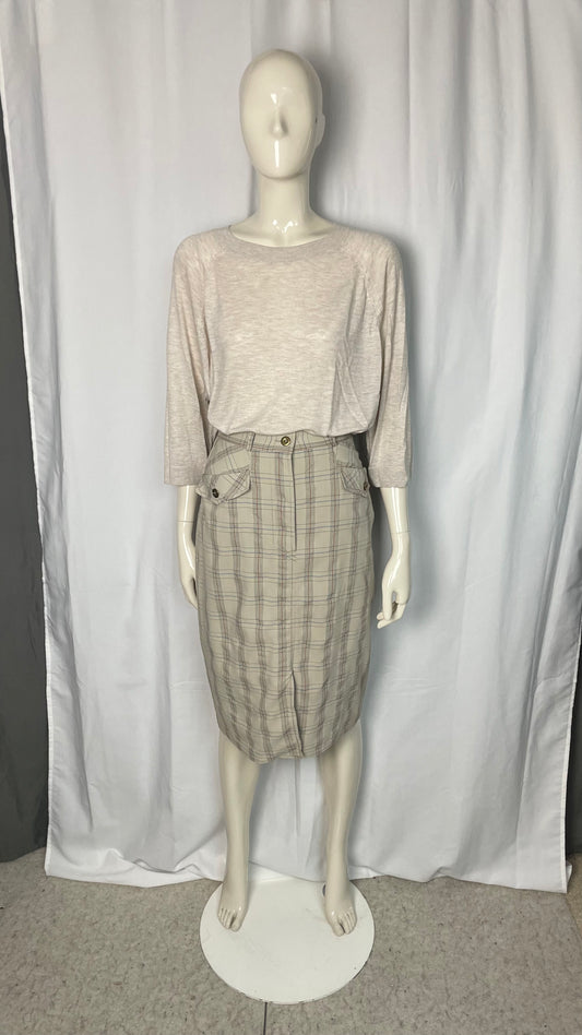 Jupe crayon à carreaux, Vintage, taille 32