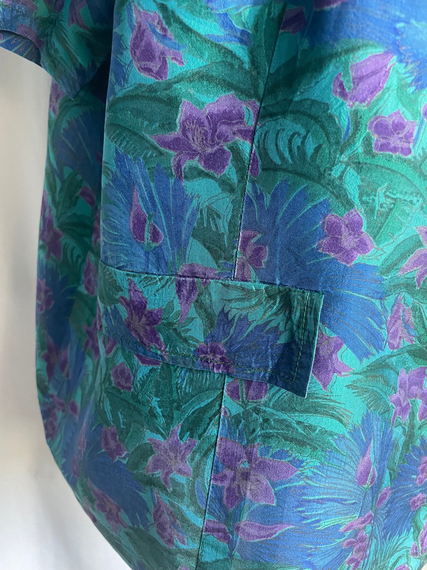 Blouse imprimée fleuris, Vintage, taille XL