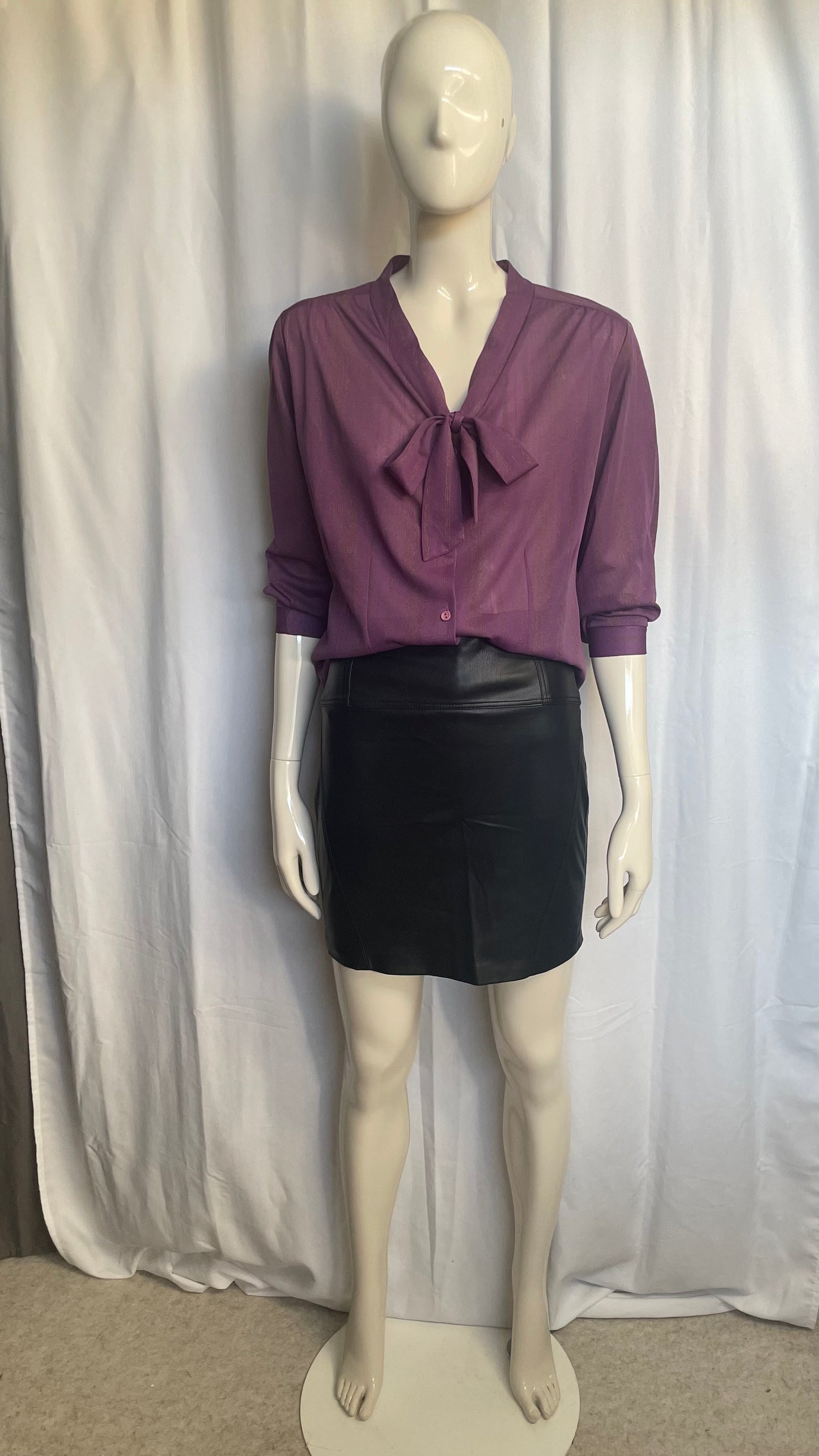 Chemise à col lavallière, Vintage, taille M
