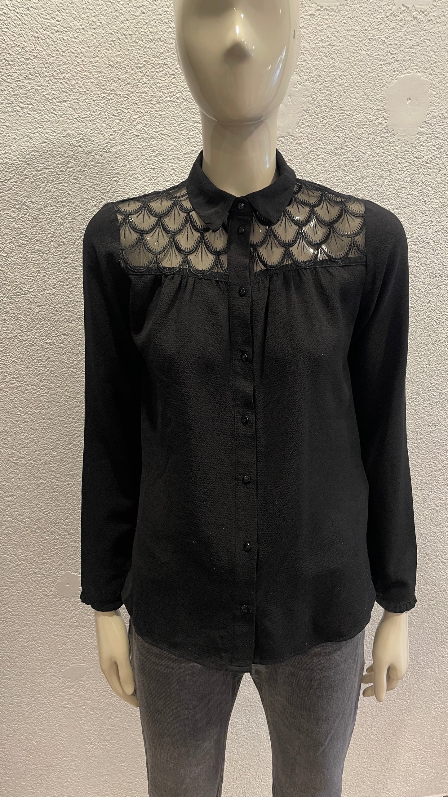 Chemise avec dentelle - Kiabi - S/36