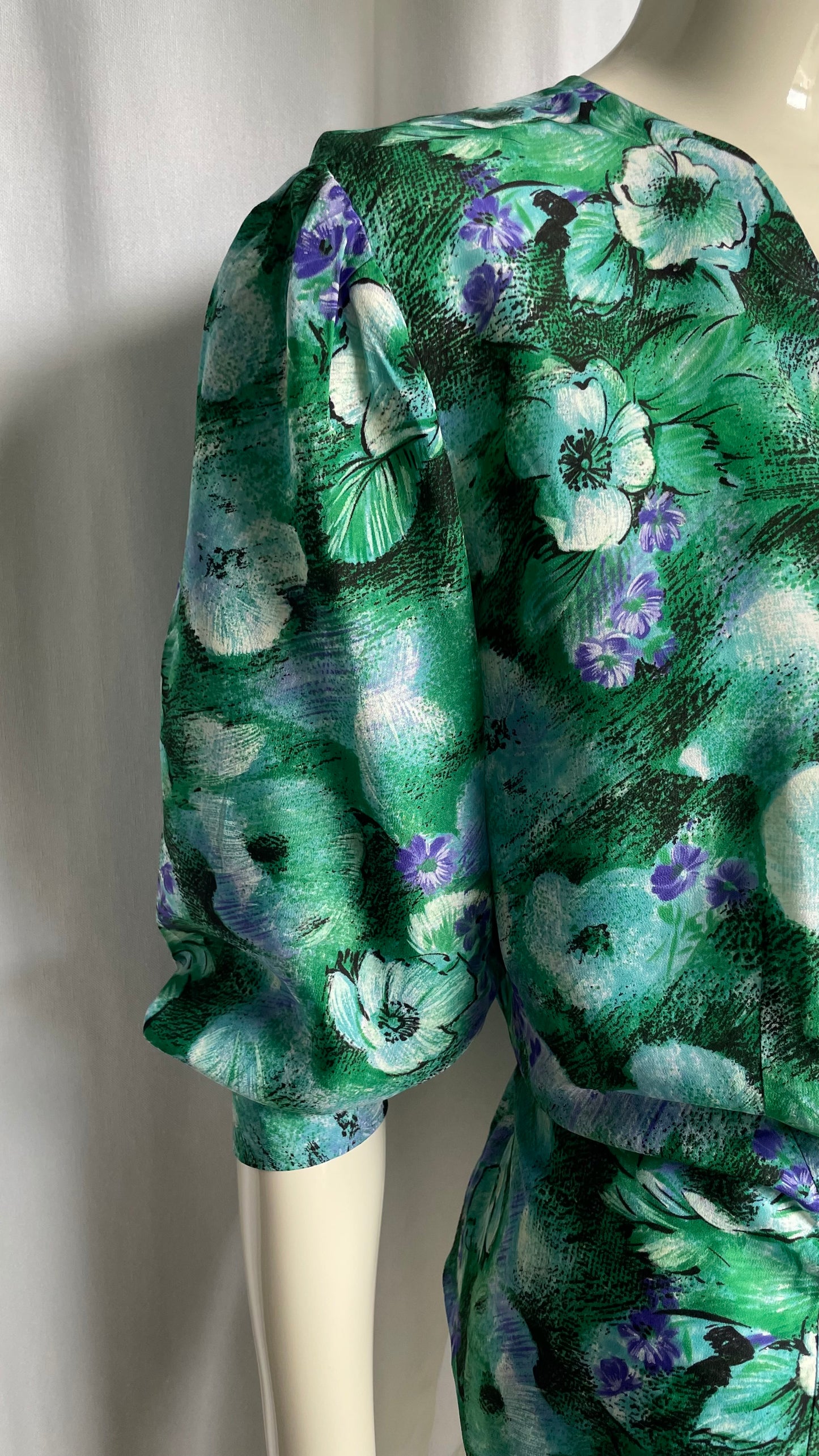 Blouse cache-cœur à fleurs Vintage - taille XL (42)