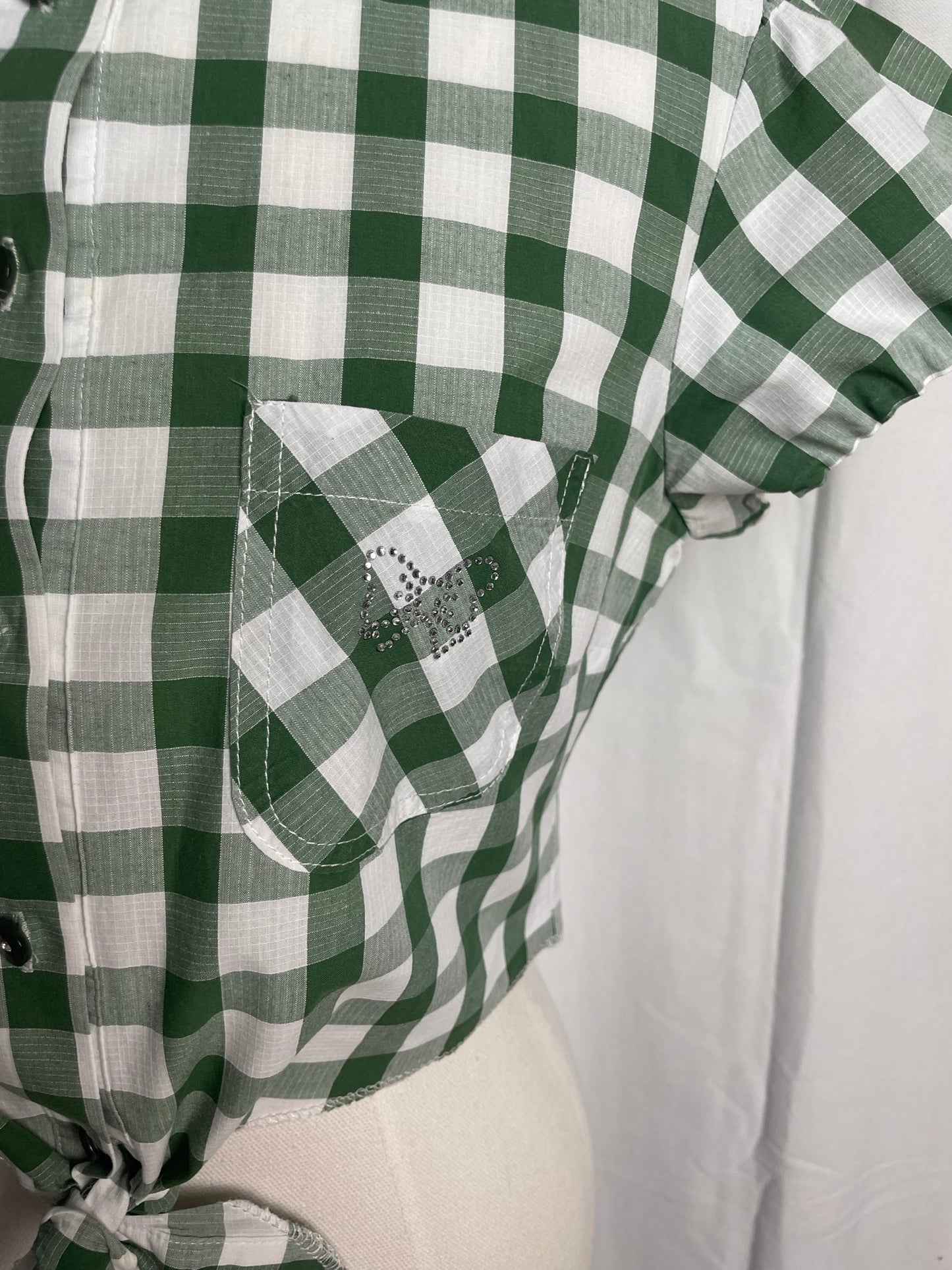 Chemise à carreaux, à nouer, taille S