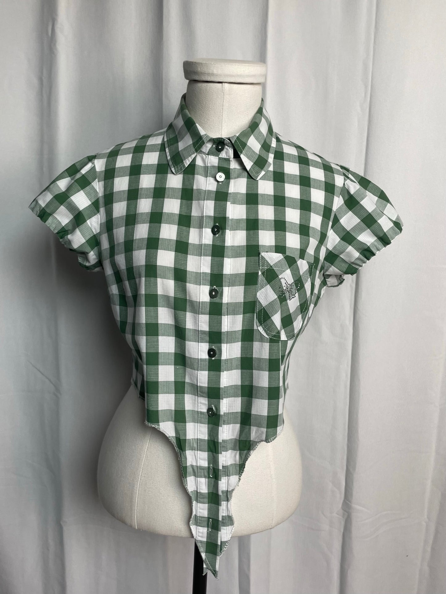 Chemise à carreaux, à nouer, taille S