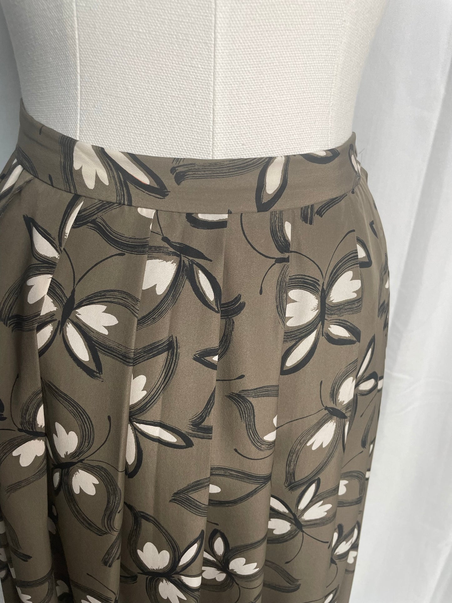 Jupe plissée à imprimé papillons, Vintage, taille 36