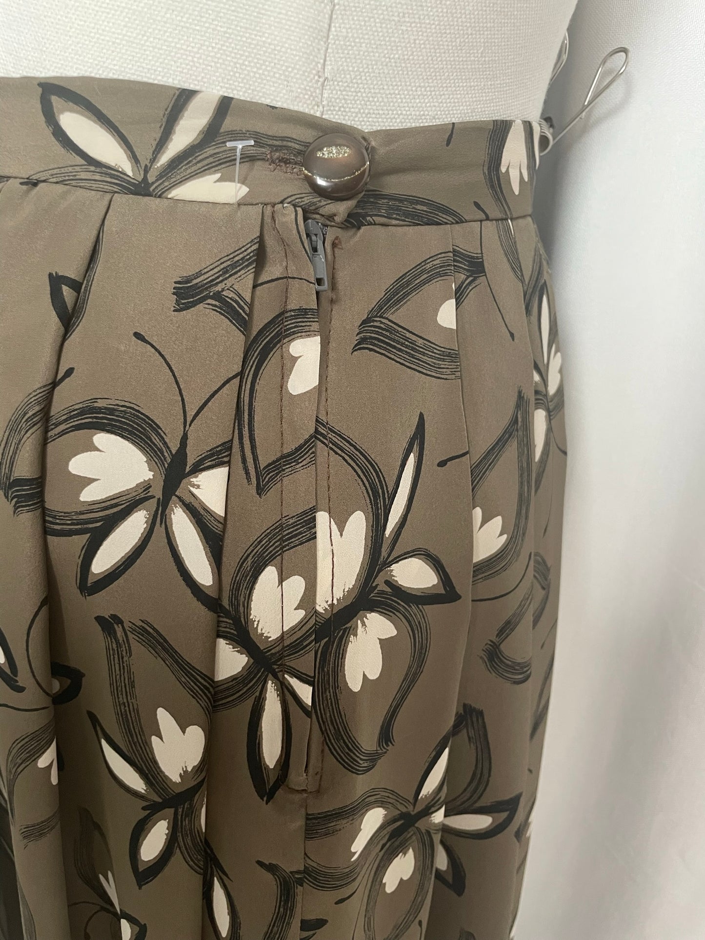 Jupe plissée à imprimé papillons, Vintage, taille 36