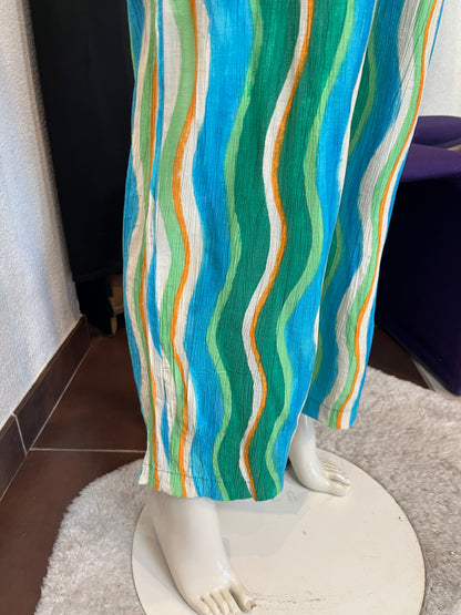 Pantalon fluide rayé - Zara - M/38