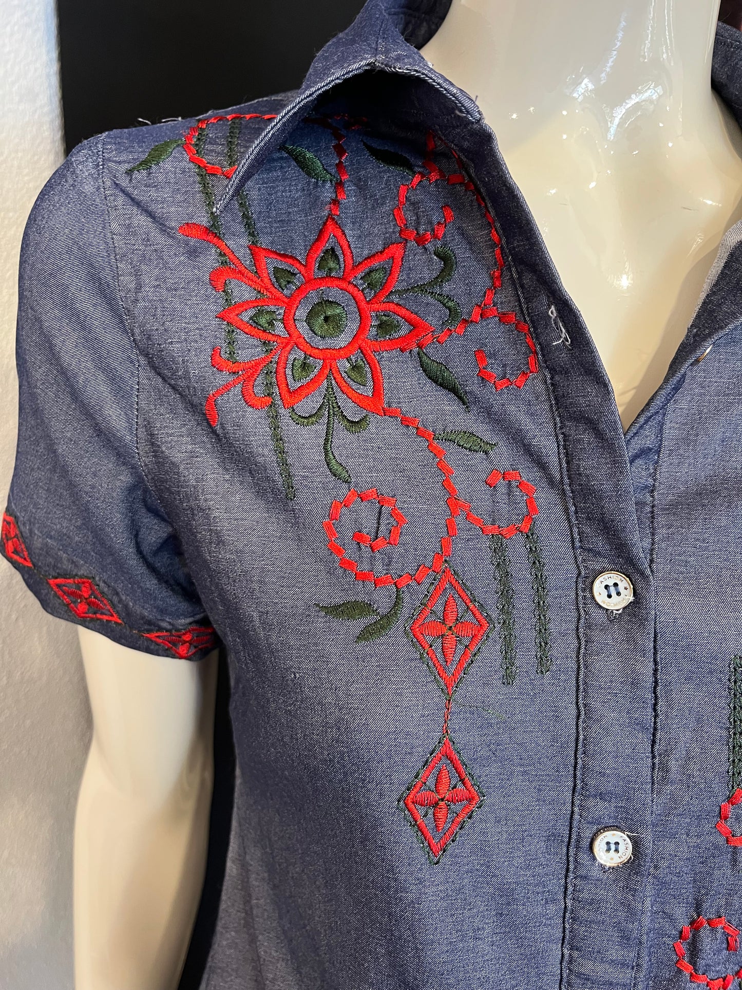 Chemise brodée Y2K - Vintage - XS