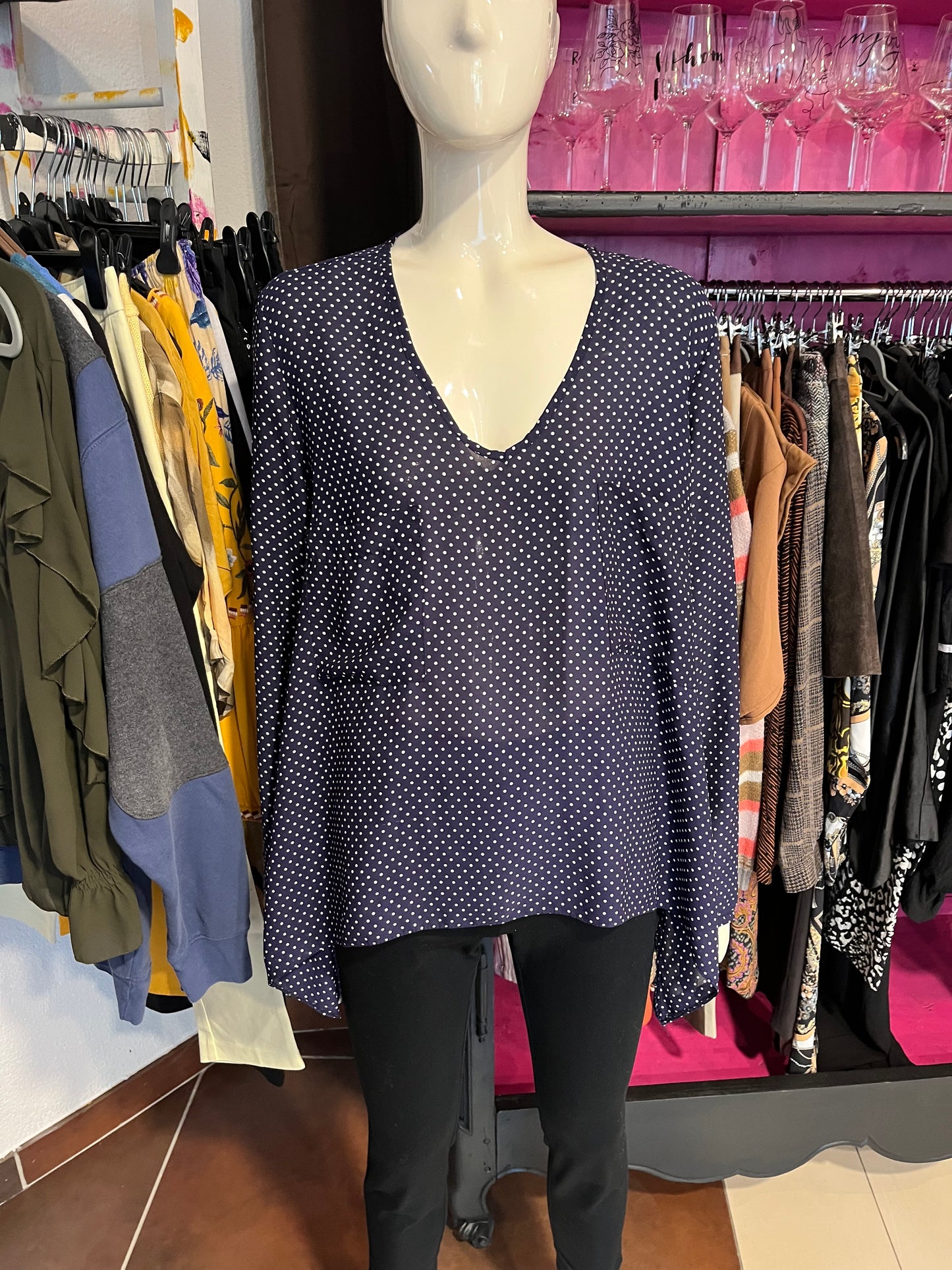 Blouse asymétrique - Jolt Gallano - L/XL. Fabriquée en France