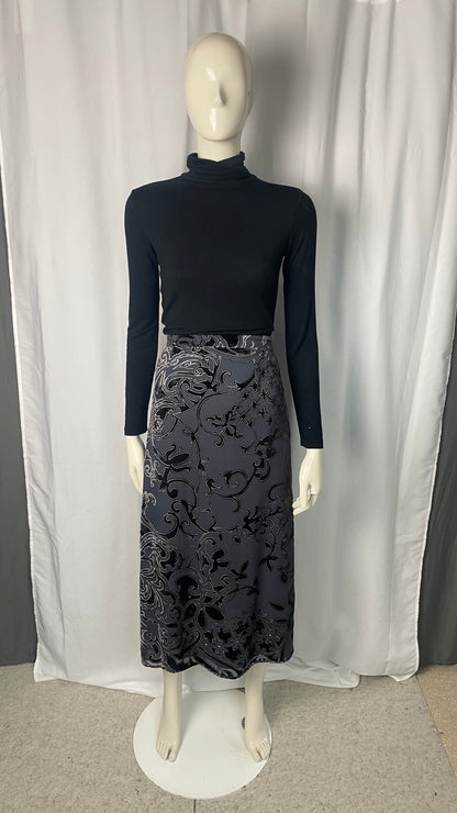 Jupe midi brodée, Vintage, taille 36