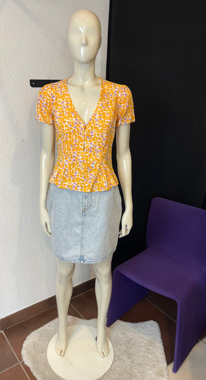 Top fleuri jaune et lilas - Pimkie - 36/S