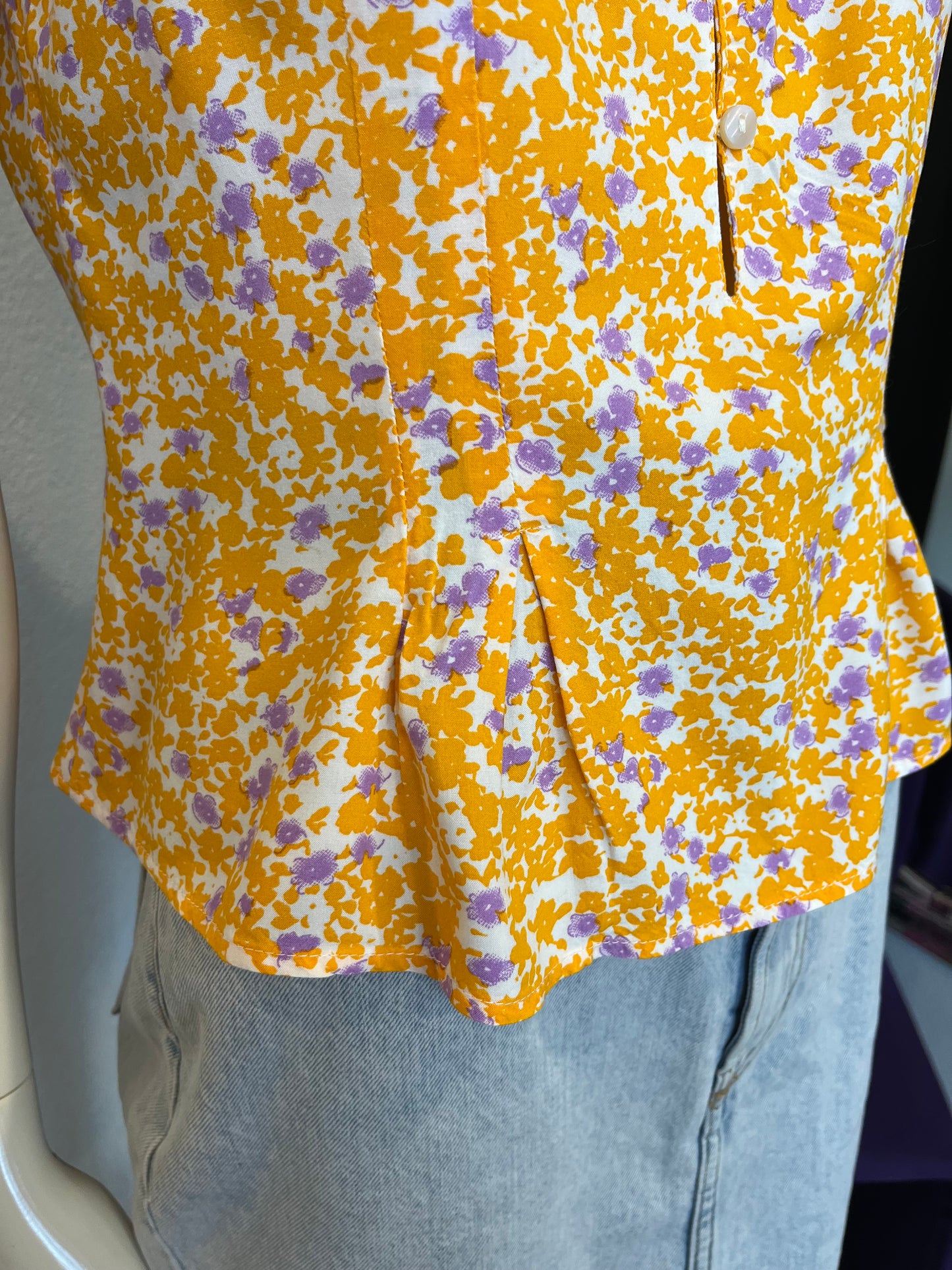 Top fleuri jaune et lilas - Pimkie - 36/S