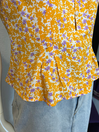 Top fleuri jaune et lilas - Pimkie - 36/S