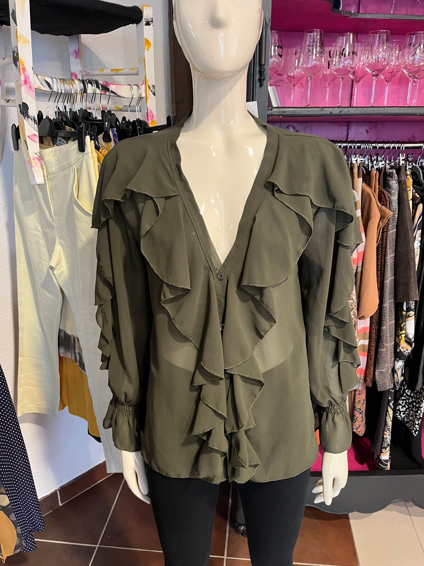 Blouse à volant - Boutique indépendante - L/40