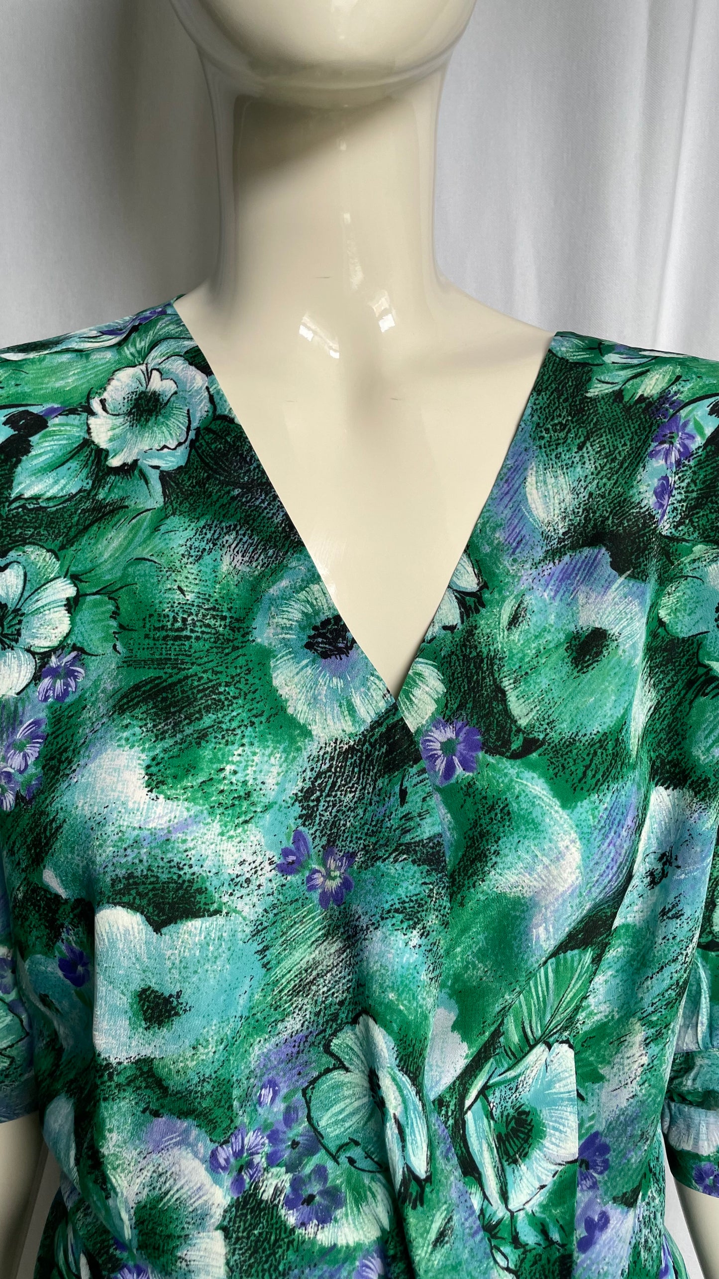Blouse cache-cœur à fleurs Vintage - taille XL (42)