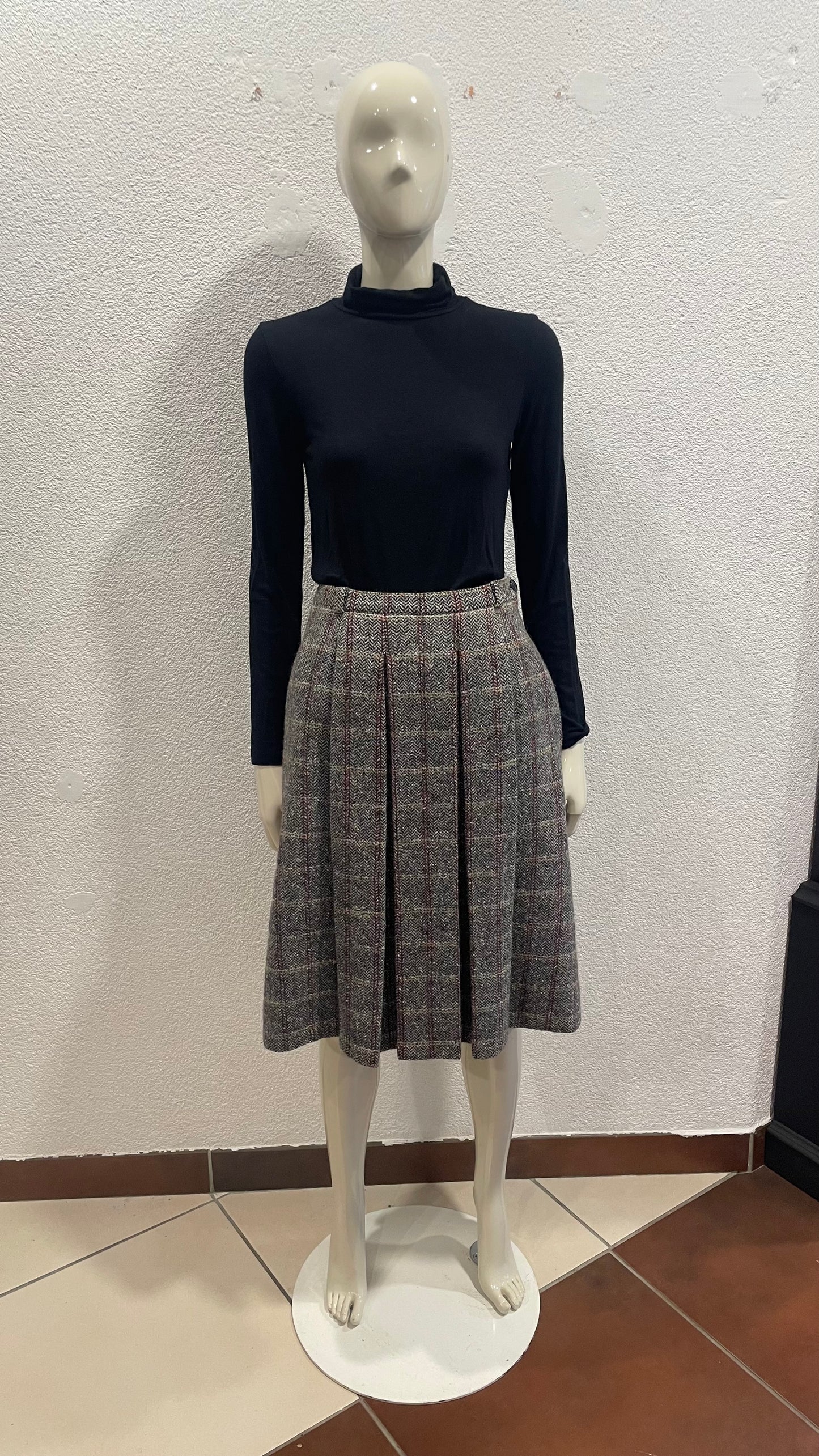 Jupe plissée en laine - Vintage - S/36