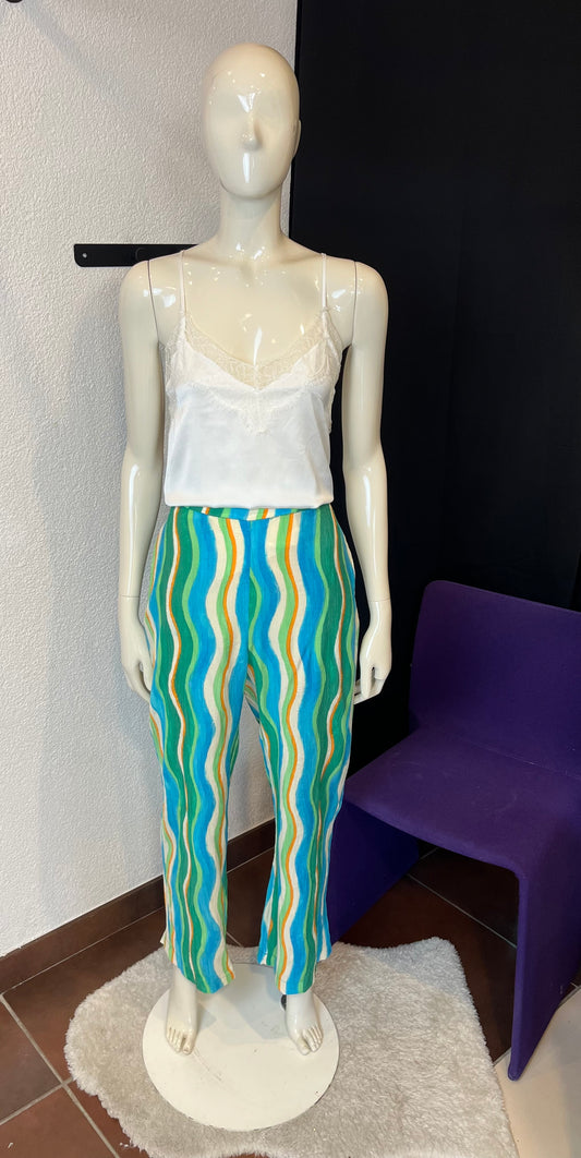 Pantalon fluide rayé - Zara - M/38