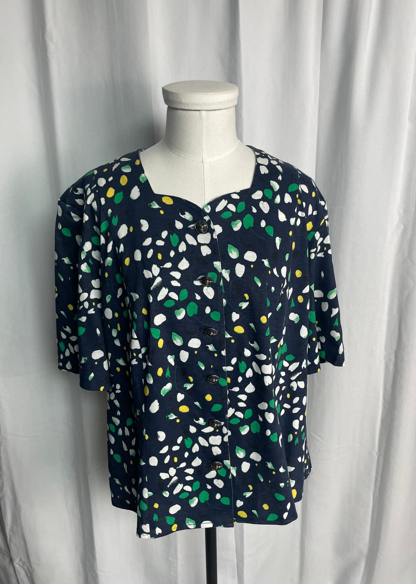 Blouse imprimée, Vintage, taille XL