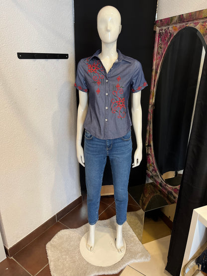 Chemise brodée Y2K - Vintage - XS