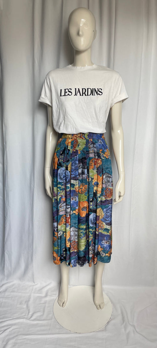 Jupe midi imprimée, Vintage, taille 40
