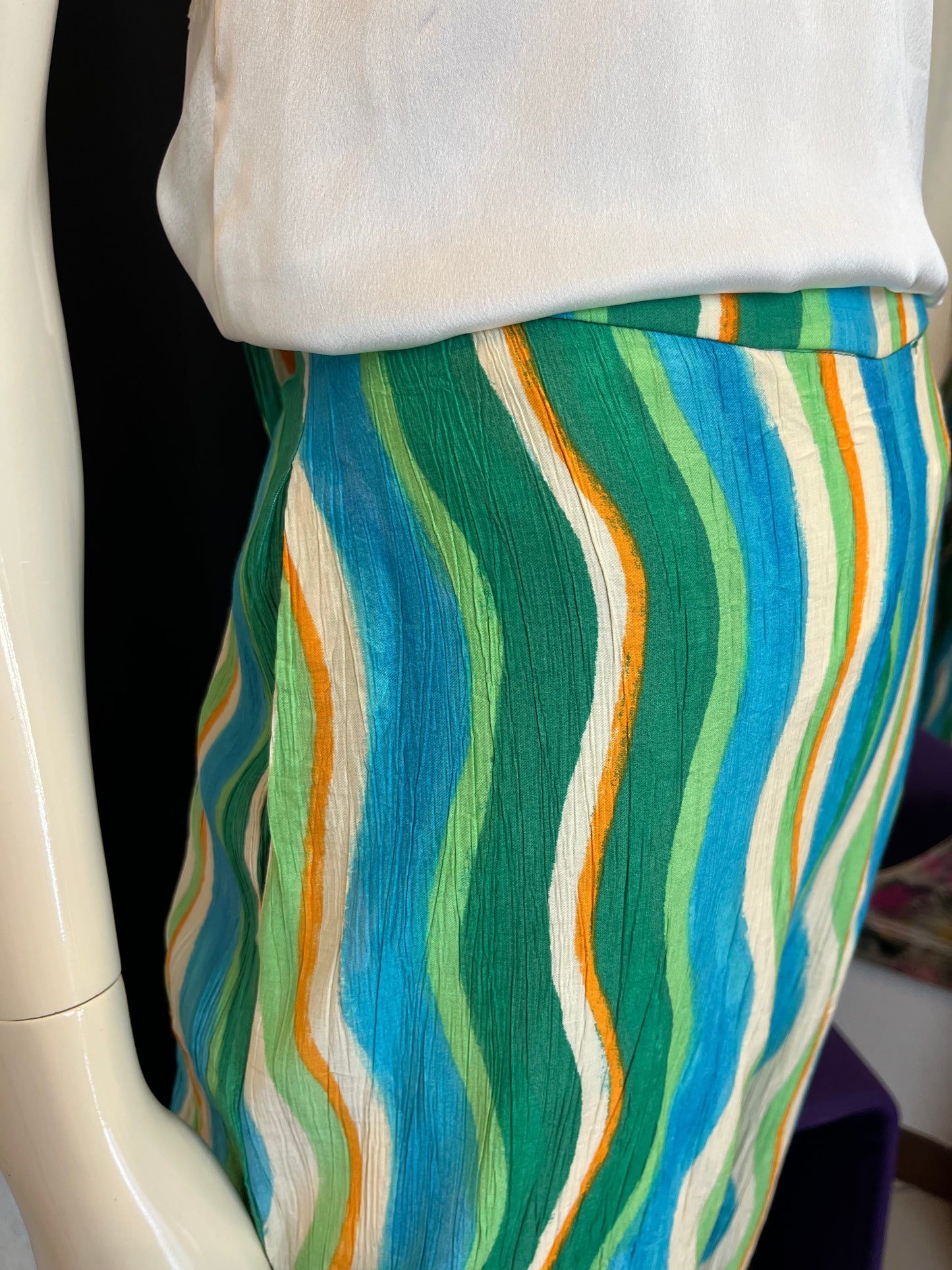 Pantalon fluide rayé - Zara - M/38