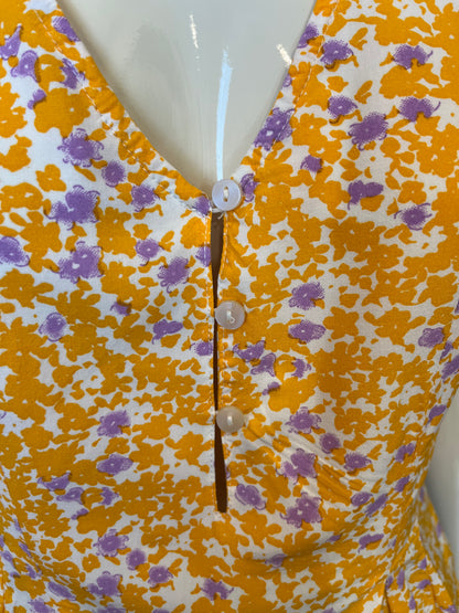 Top fleuri jaune et lilas - Pimkie - 36/S