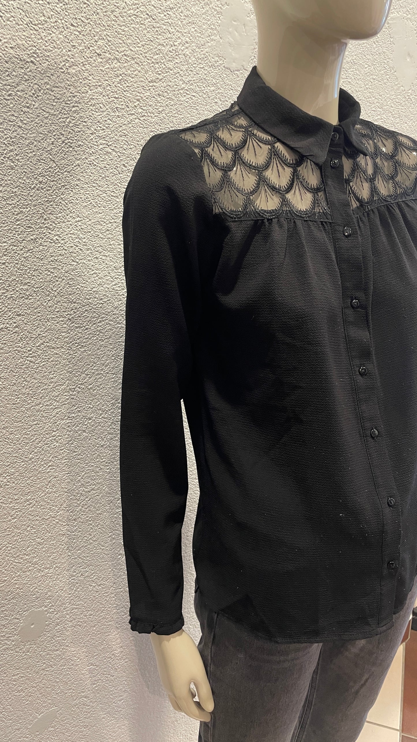 Chemise avec dentelle - Kiabi - S/36