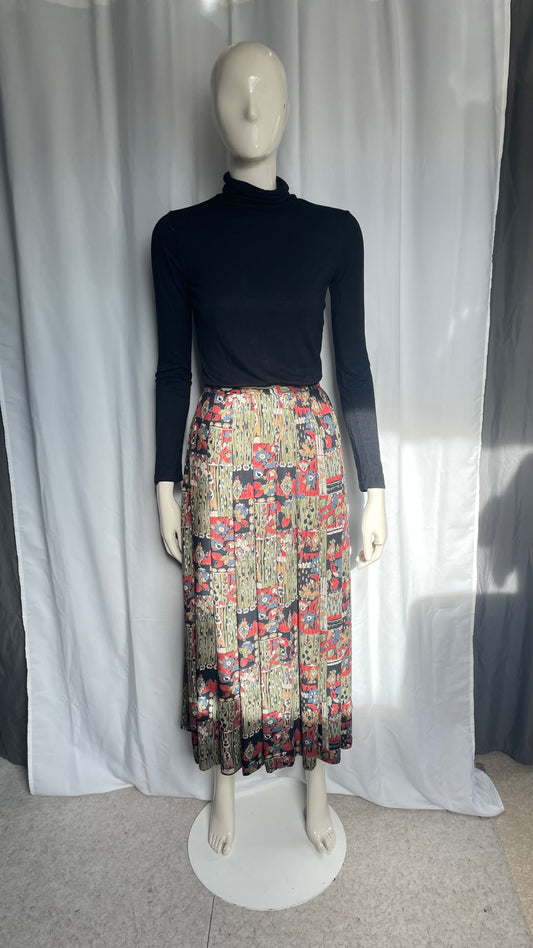 Jupe midi imprimée, Vintage, taille 40