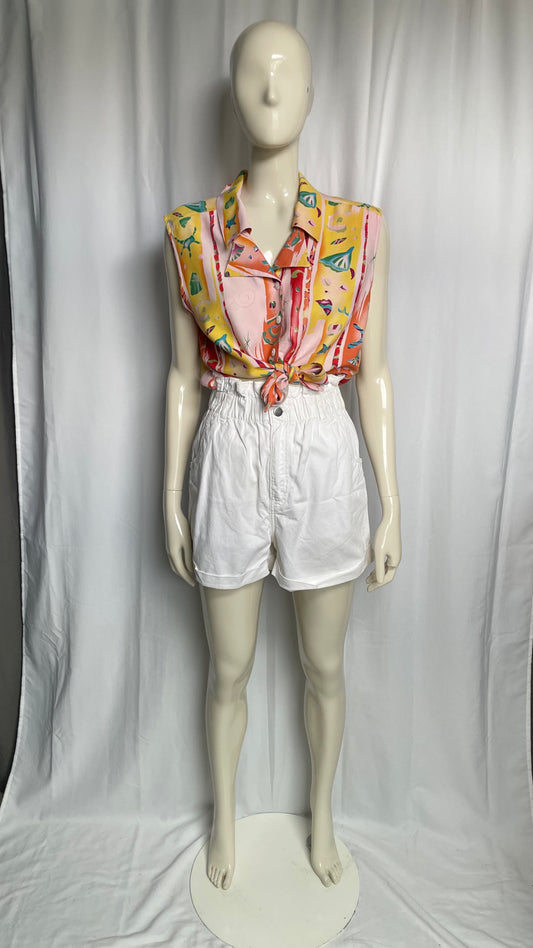 Chemise imprimée à nouer Vintage - M/38