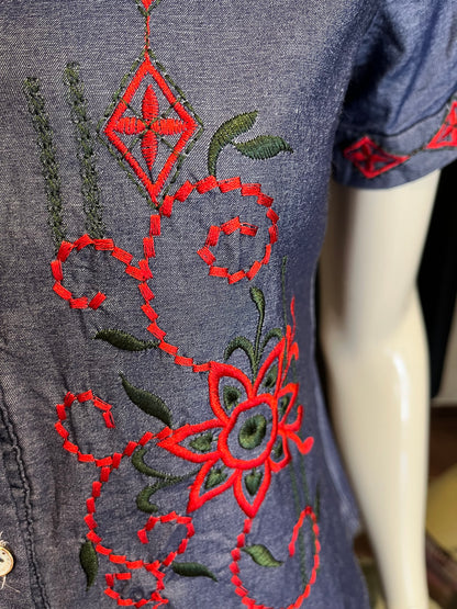 Chemise brodée Y2K - Vintage - XS