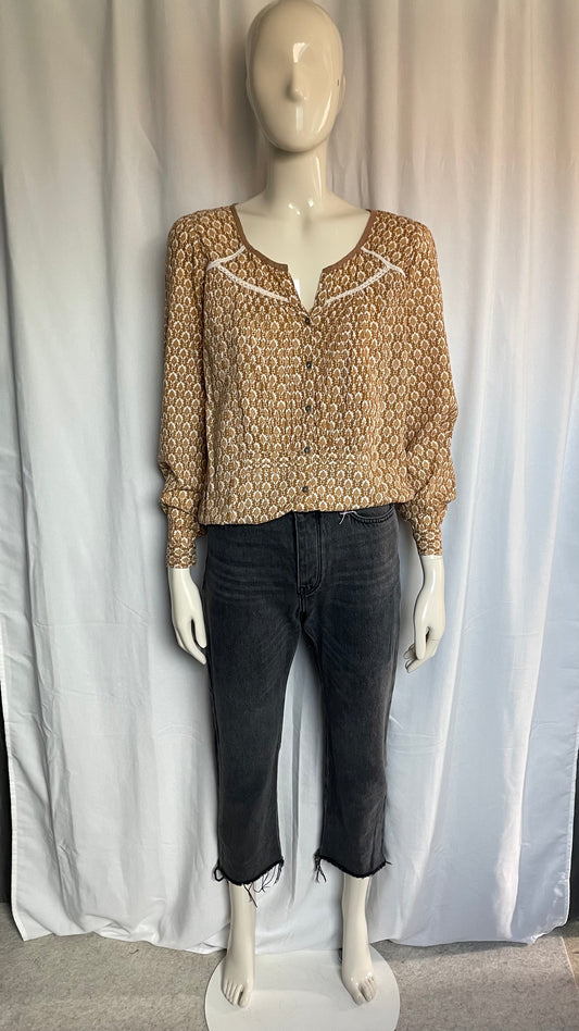 Blouse imprimée, Vintage, taille M