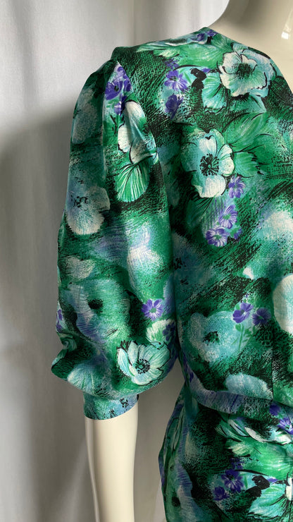 Blouse cache-cœur à fleurs Vintage - taille XL (42)
