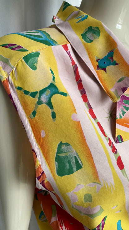 Chemise imprimée à nouer Vintage - M/38