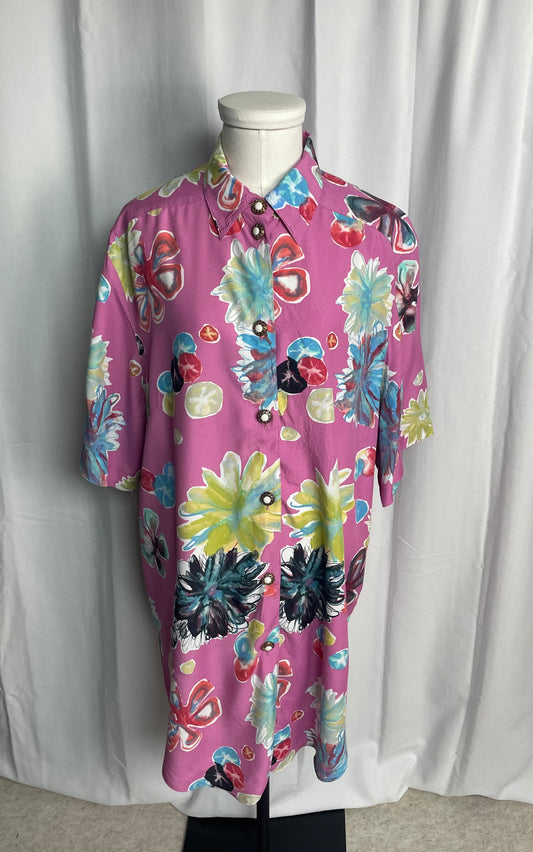 Chemise à fleurs, Vintage, Taille L/XL