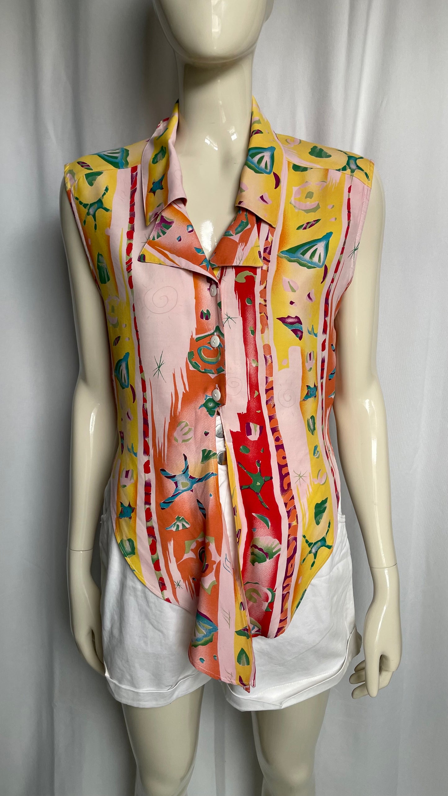 Chemise imprimée à nouer Vintage - M/38
