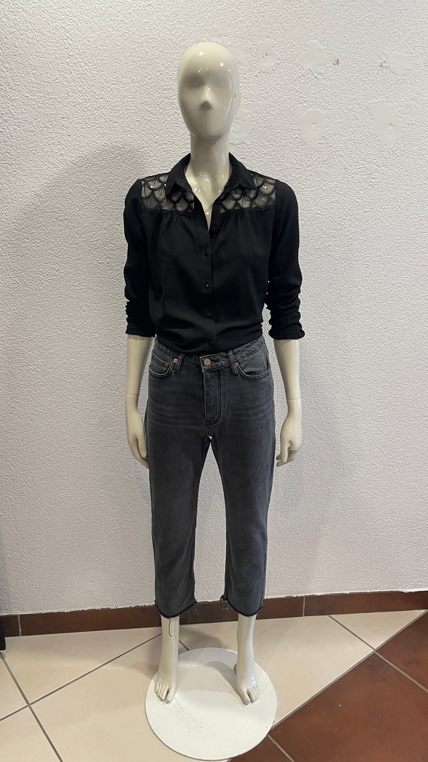 Chemise avec dentelle - Kiabi - S/36
