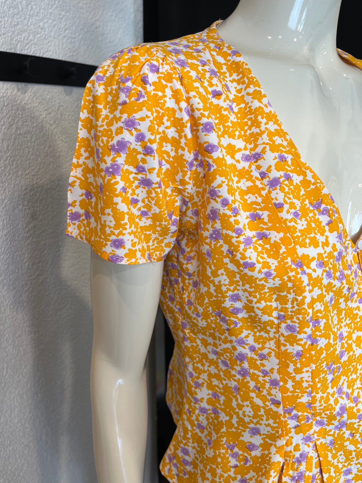 Top fleuri jaune et lilas - Pimkie - 36/S
