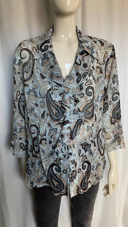 Blouse à volants, Vintage, taille L