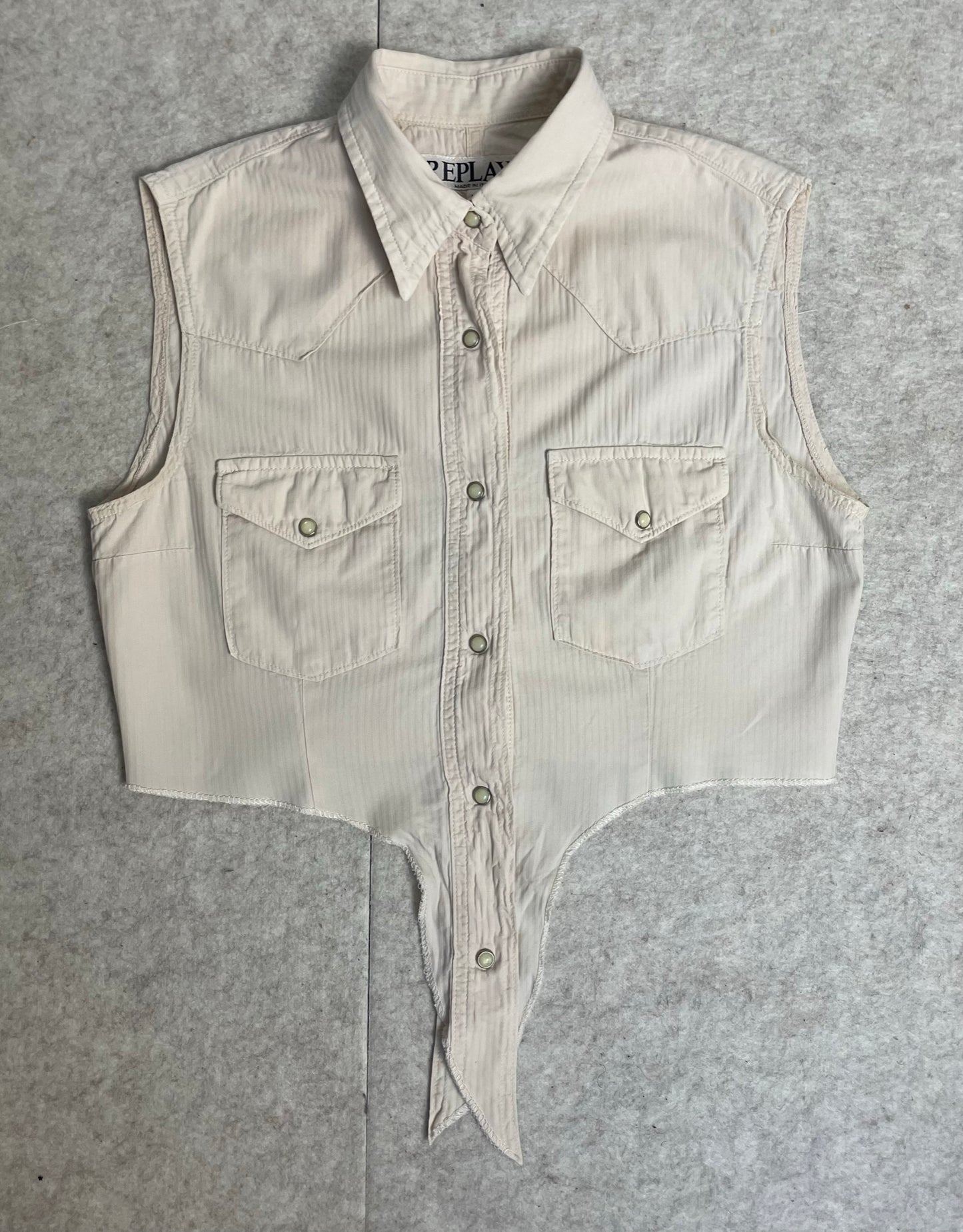 Chemise sans manches, à nouer, taille S