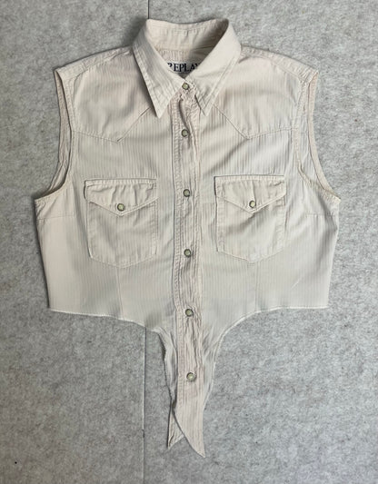 Chemise sans manches, à nouer, taille S
