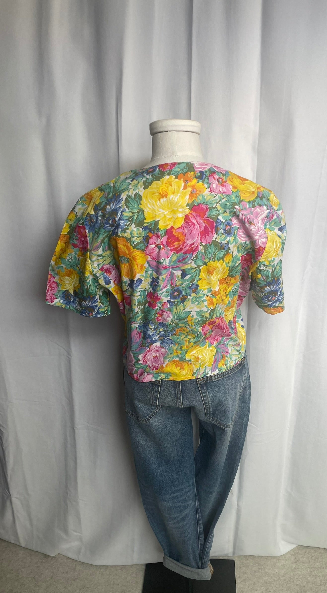 Blouse à fleurs, Vintage, taille M