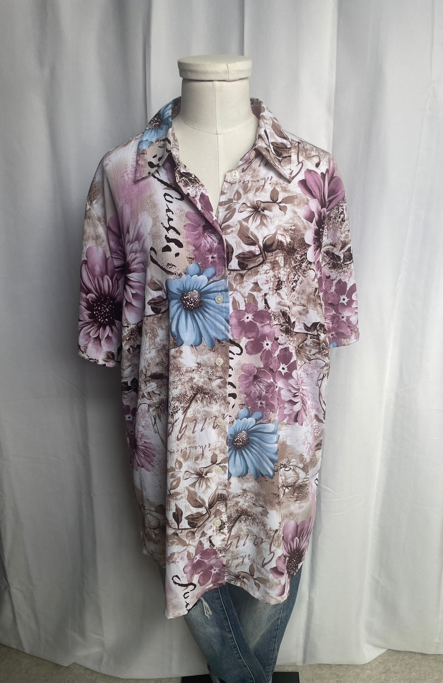 Chemise à fleurs, Vintage, taille XL