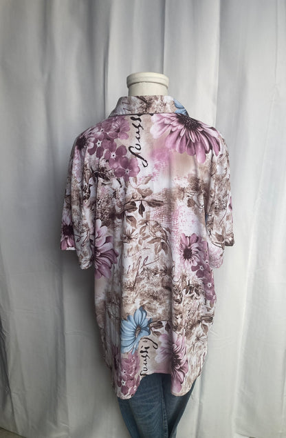 Chemise à fleurs, Vintage, taille XL